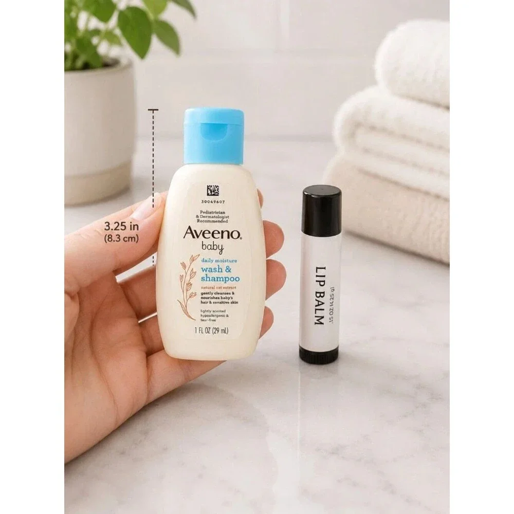 Aveeno Baby Daily Moisture Gentle Body Wash & Shampoo 1oz Travel Size Lot of 10